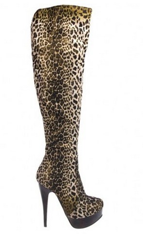Cizme animalprint cu toc