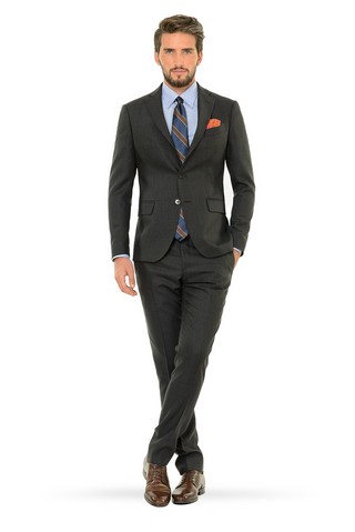 Costum fit sforza negru cu carouri