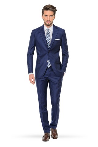 Costum slim orsini bleumarin cu dungi