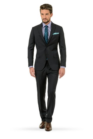 Costum slim orsini negru cu dungi