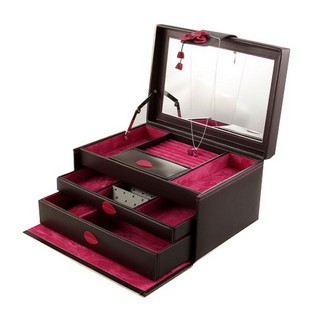 Cutie bijuterii Amira & Swarovski Butterfly Fuchsia
