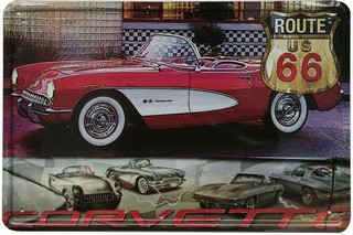 Decoratiune de perete Route 66 Corvette