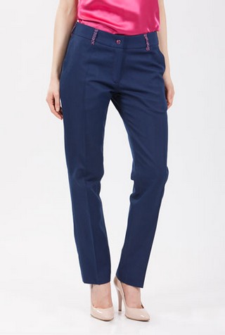 PANTALONI ALBASTRU MARIN DIN BUMBAC
