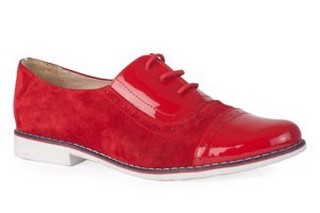 PANTOFI OXFORD ROSII DIN PIELE NATURALA