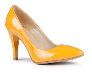 PANTOFI STILETTO GALBENI DIN PIELE