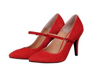 PANTOFI STILETTO ROSII DIN PIELE