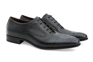 Pantofi clasici albastri piele naturala