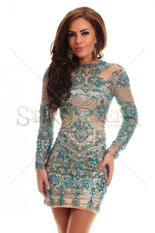 Rochie Sherri Hill 1932 Turquoise