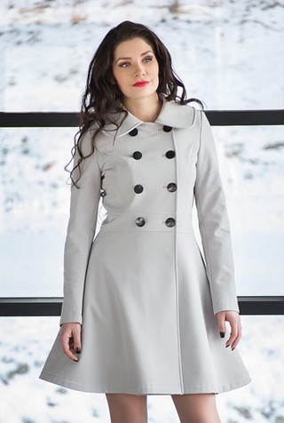 TRENCH GRI DESCHIS DIN SOFT-SHELL ILINCA