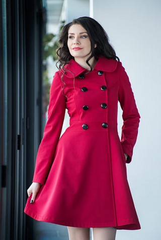 TRENCH ROSU DIN SOFT-SHELL LIANA