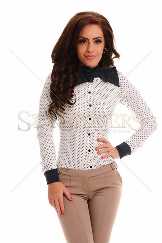Camasa Fofy Casual Dots White
