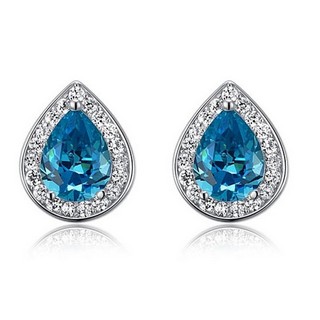 Cercei Donna Simulated Blue Topaz Argint 925