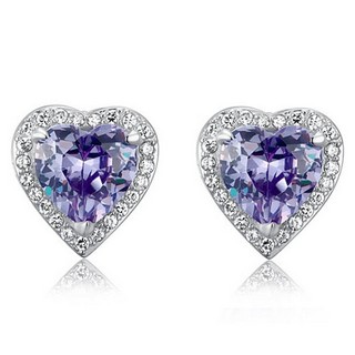 Cercei Passion for Love Purple Sapphire Argint 925