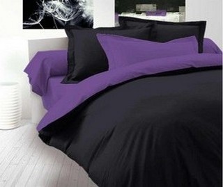 Lenjerie de pat Double Satin Black and Purple