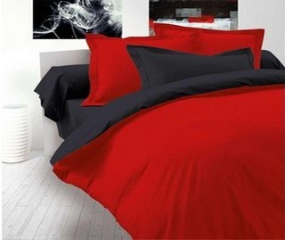 Lenjerie de pat Double Satin Black and Red