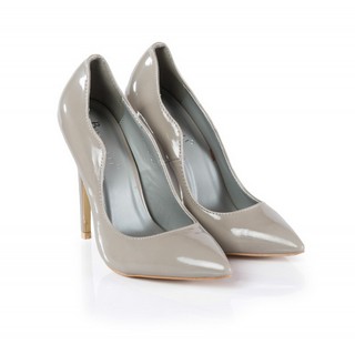 Pantofi dama gri Lamar cu toc