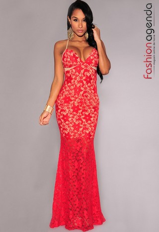 Rochie Eleganta din Dantela Rosie Maribel