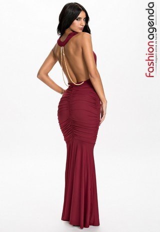 Rochie Lunga de Seara Burgundy Chains