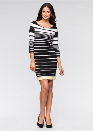 Rochie alb cu negru