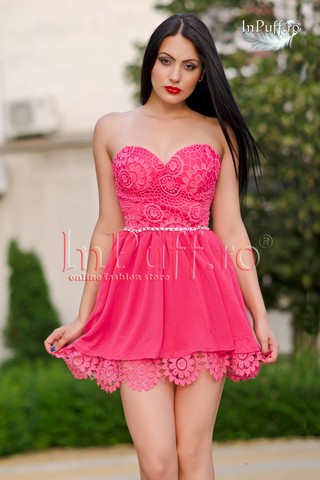 Rochie baby doll fucsia