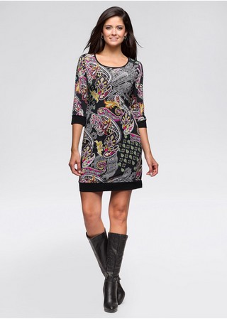 Rochie negru imprimat