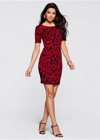 Rochie rosu cu negru