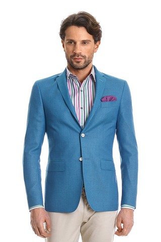 Sacou fit forli turcoaz cu structuri