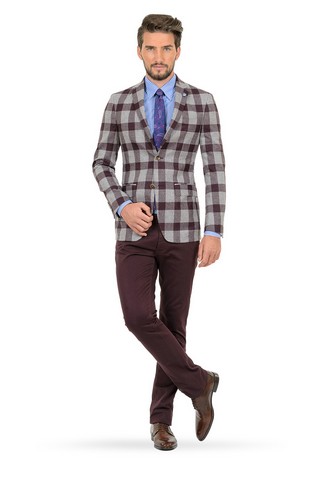 Sacou forli gri cu carouri