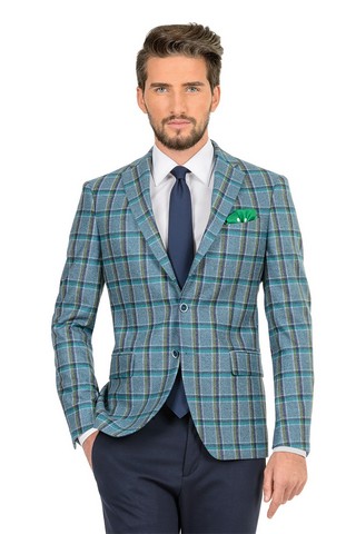 Sacou gri cu carouri