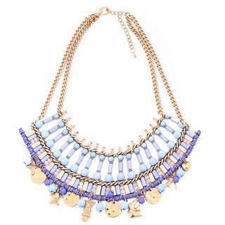 Colier albastru cu aplicatii MISCHA