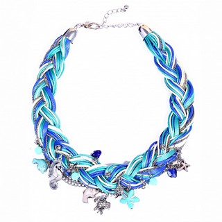 Colier albastru impletit MISCHA