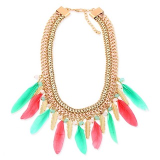 Colier cu pene colorate MISCHA