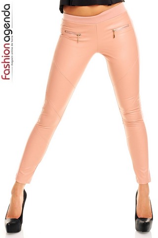 Pantaloni Nude Cu Piele Curtis