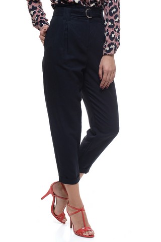 Pantaloni casual bleumarin de dama RASPBERRY cu catarama