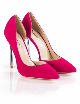 Pantofi dama fuchsia cu toc