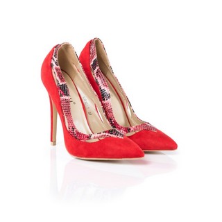 Pantofi dama rosii cu toc inalt Verano