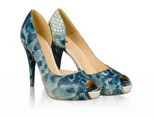 Pantofi din piele naturala Blue Piton