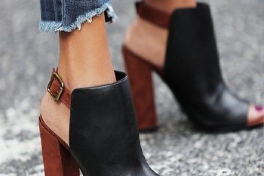 Vedetele verii 2025 ߩ botinele decupate Peep-Toe din piele naturala si piele intoarsa