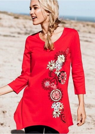 Bluza rosie asimetrica