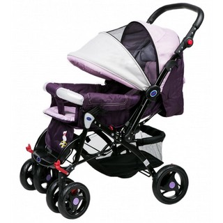 Carucior cu maner reversibil DHS 709 alb mov