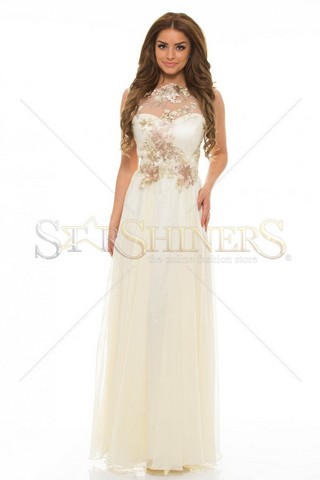 Rochie LaDonna Delicate Embroidery Nude