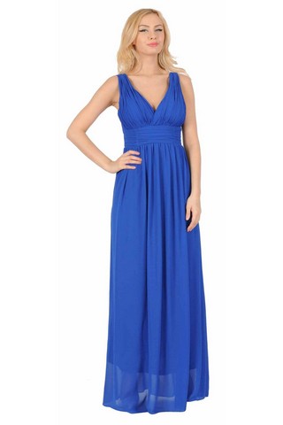 Rochie albastra de ocazie cu bretele