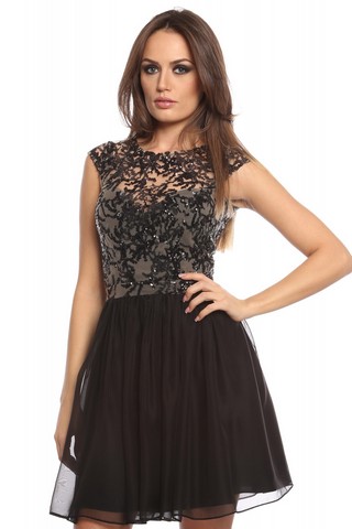 Rochie neagra Carmencita clos