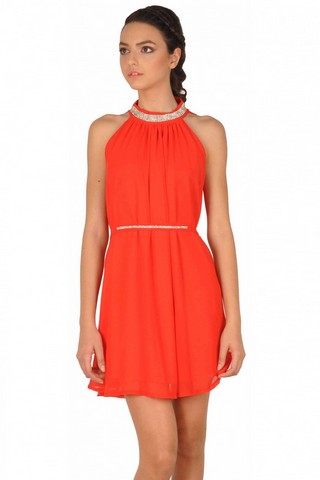 Rochie rosie de ocazie seara