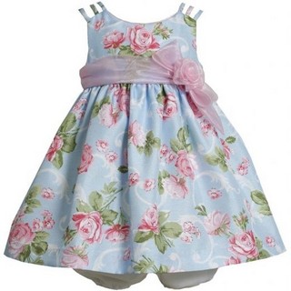 Rochita Bonnie Jean Baby cu imprimeu floral bleu