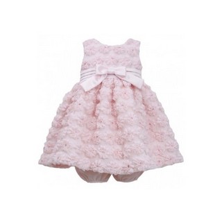 Rochita Bonnie Jean Baby cu imprimeu floral in relief roz