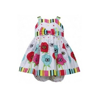 Rochita Bonnie Jean Baby cu imprimeu floral rosu