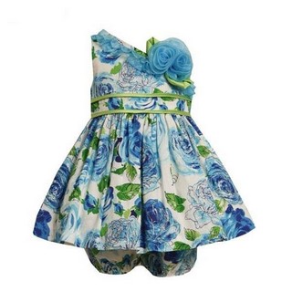 Rochita Bonnie Jean Baby cu imprimeu floral si sclipici