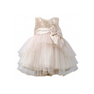 Rochita Bonnie Jean Baby din tulle cu imprimeu floral in relief
