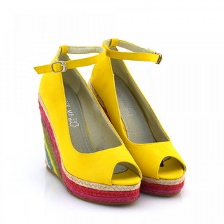 Sandale dama galbene piele eco